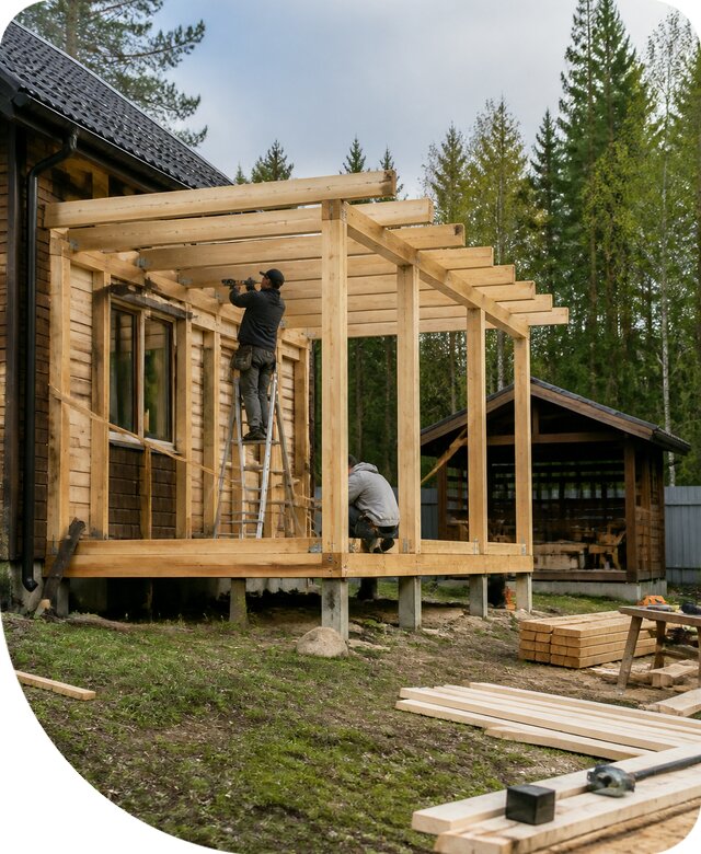 Строительство пристроек и построек на участке в Южном-Сахалинске